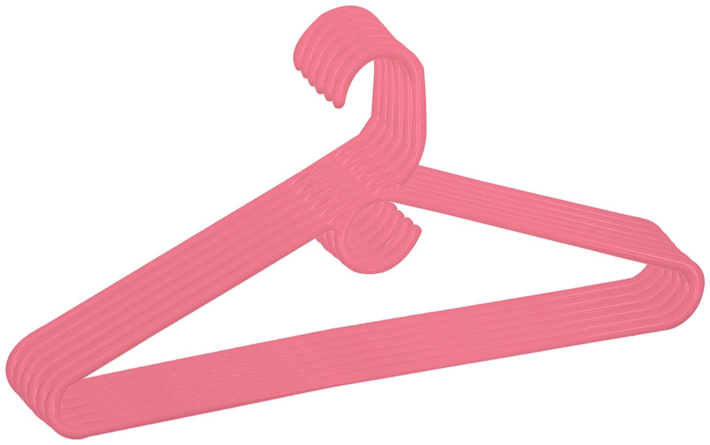 

Kuber Industries Plastic 6 pcs Hanger Set for Wardrobe (Pink)- CTHH22369