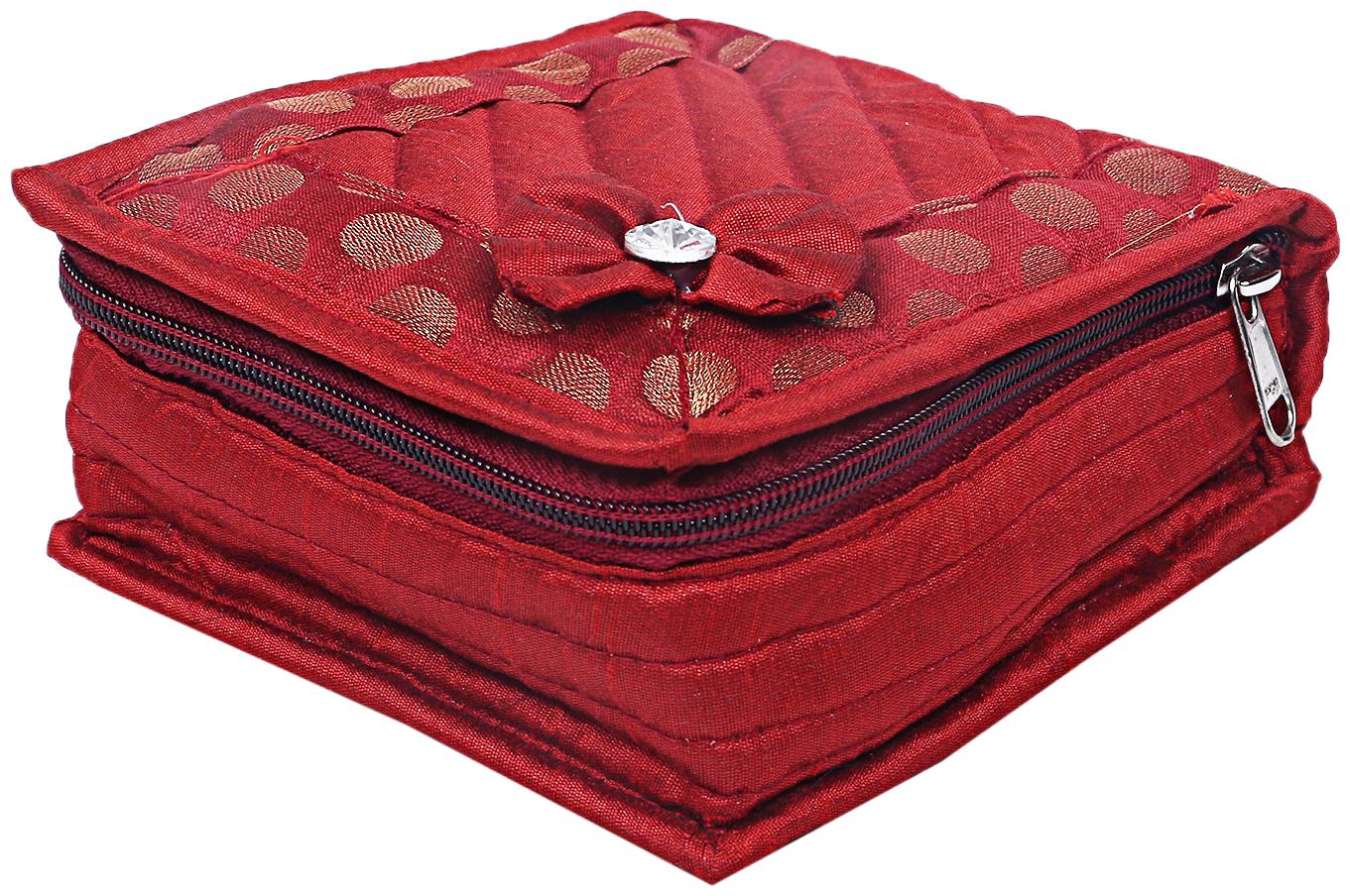 

Kuber Industries Small Bow Design Cotton Jewellery Kit (Maroon)- CTHH12829