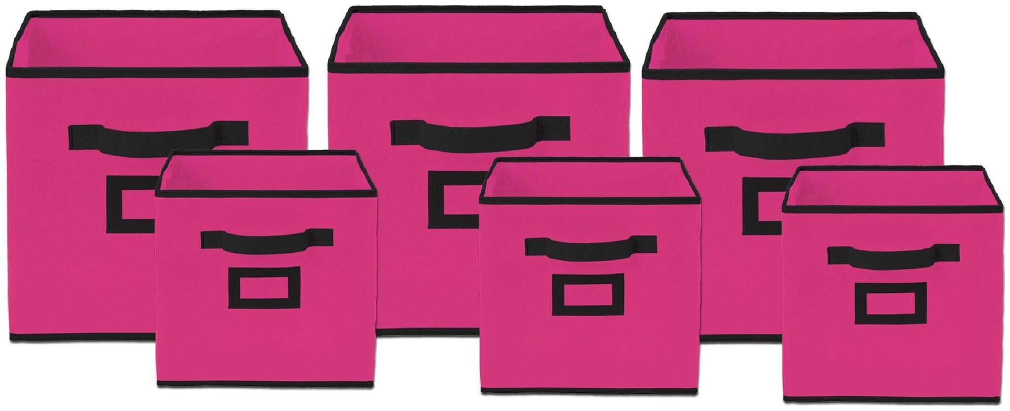 

Kuber Industries Non Woven 6 pcs Small Large Foldable Storage Organiser Cubes Boxes (Pink) - CTHH17073