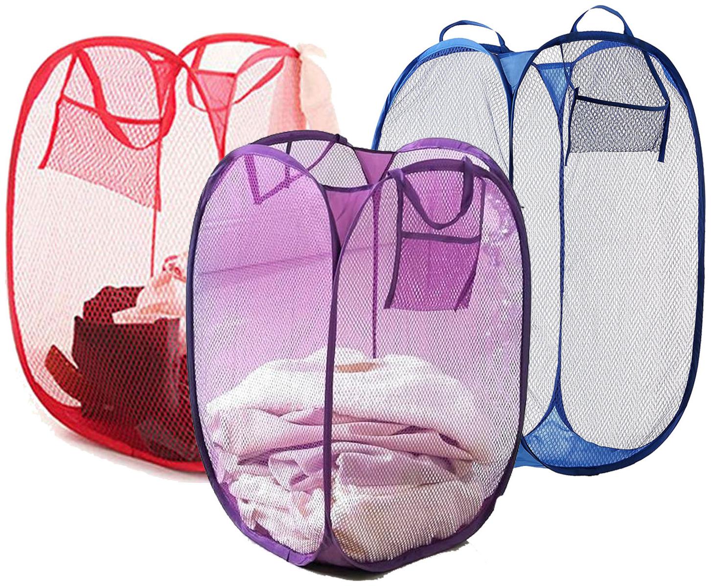 

Kuber Industries Nylon Multi Laundry Basket ( Set of 3 )