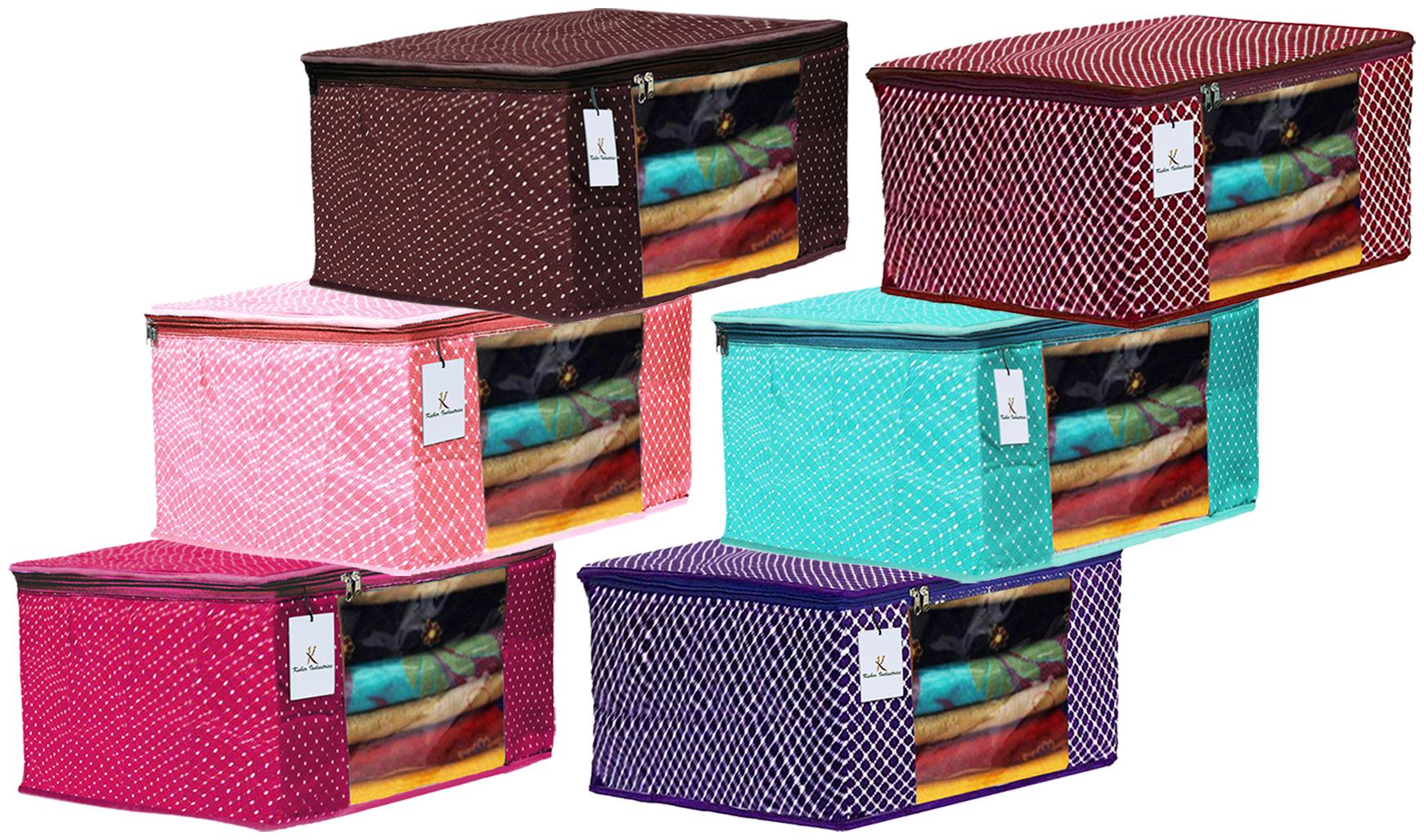 

Kuber Industries Polka Dots 6 pcs Cotton 3 Layered Quilted Saree Cover (Purple Green Brown Peach Rani Maroon) - CTHH14976