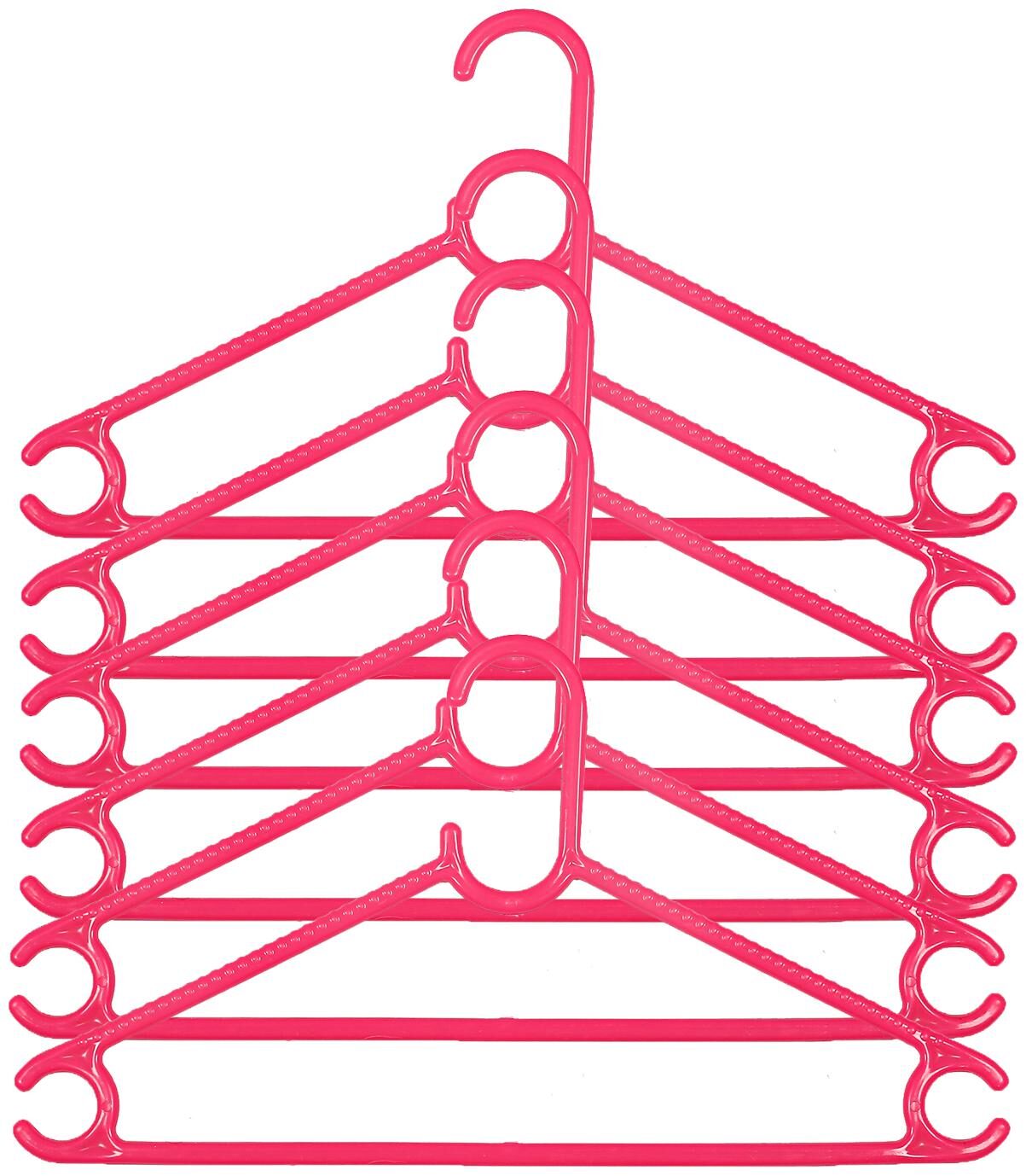 

Kuber Industries Plastic 6 pcs Hanger Set for wardrobe (Pink) CTHH11021