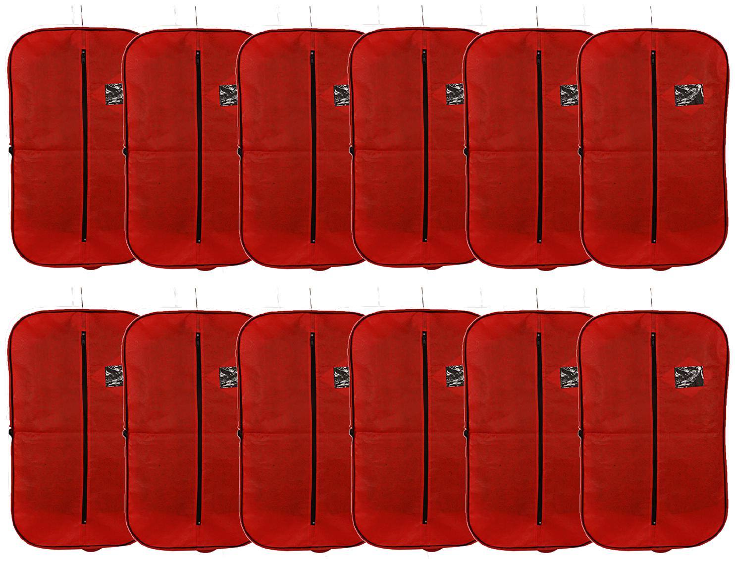 

Kuber Industries Non woven 12 pcs Foldable Men s Coat Blazer Cover (Red) - CTHH10811