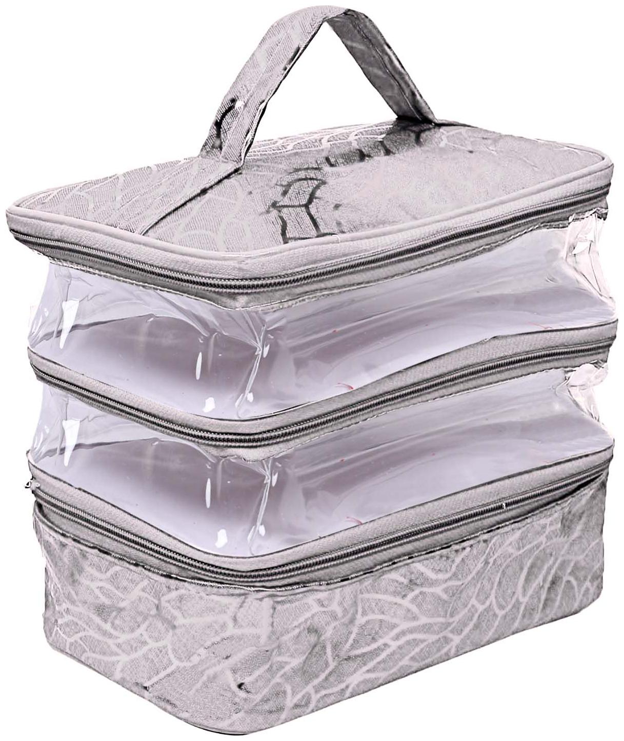 

Kuber Industries Laminated Transparent PVC Make Up Kit Cum Jewellery Kit (Silver)- CTHH12727