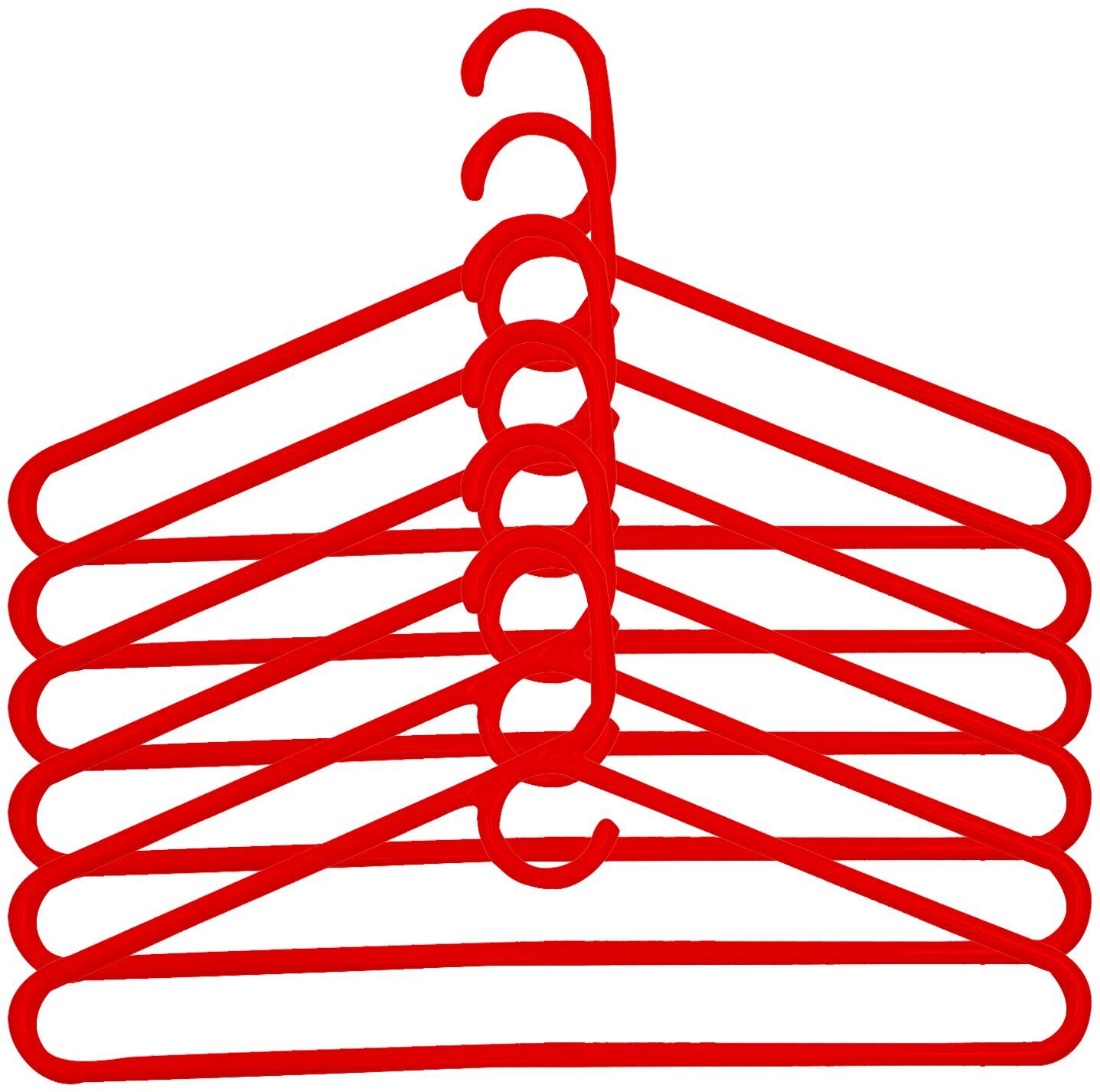 

Kuber Industries Plastic 6 pcs Hanger Set for Wardrobe (Red)- CTHH12963