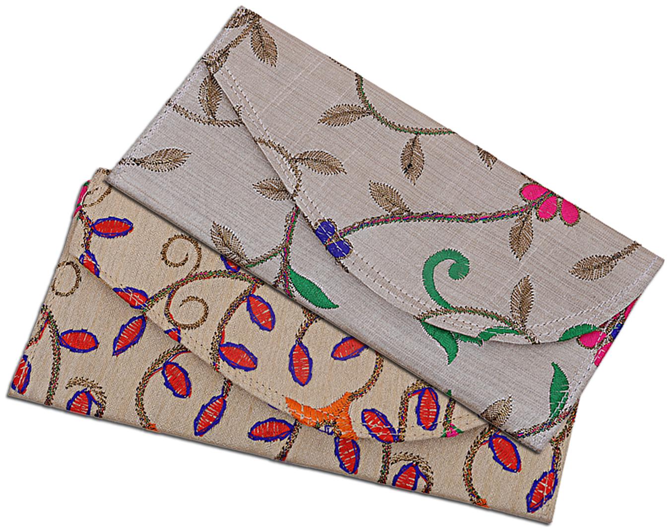 

Kuber Industries Silk 2 pcs Money Envelope for Shagun Wedding (Beige Cream) -CTLTC10535 CTHH12008