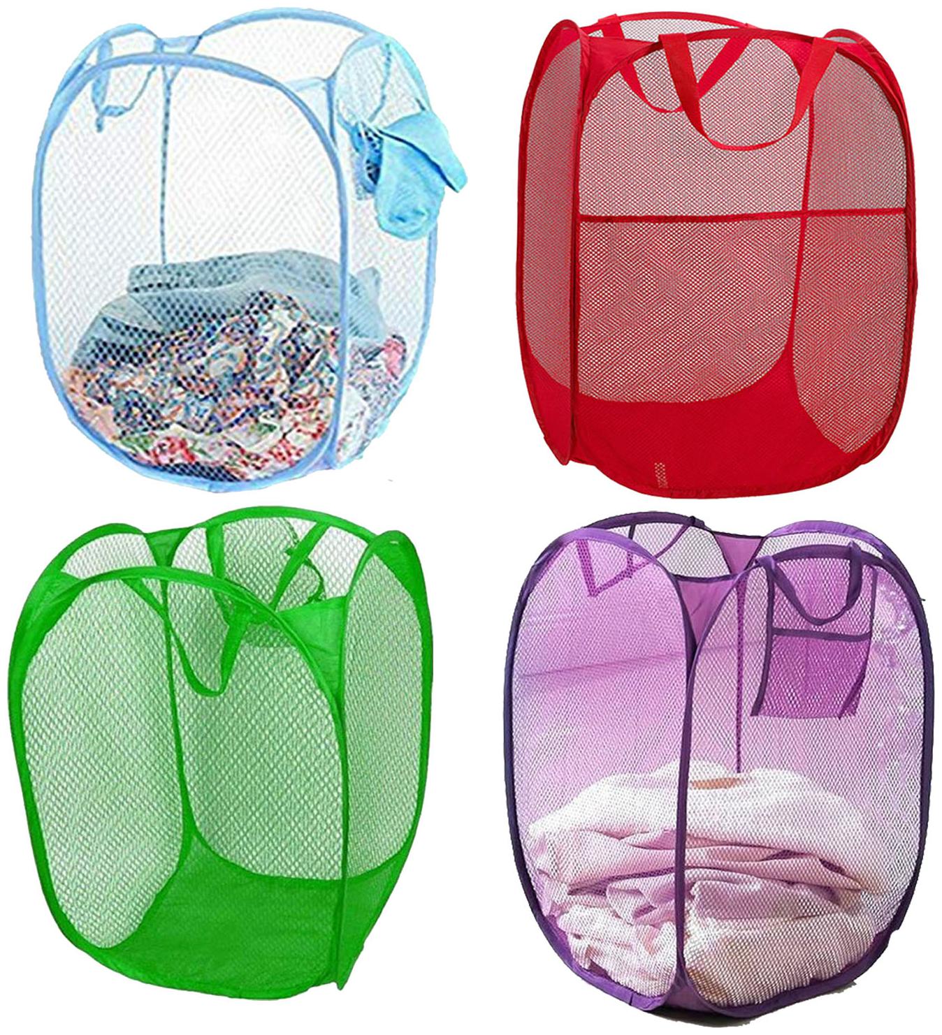 

Kuber Industries Nylon Multi Laundry Basket ( Set of 4 )