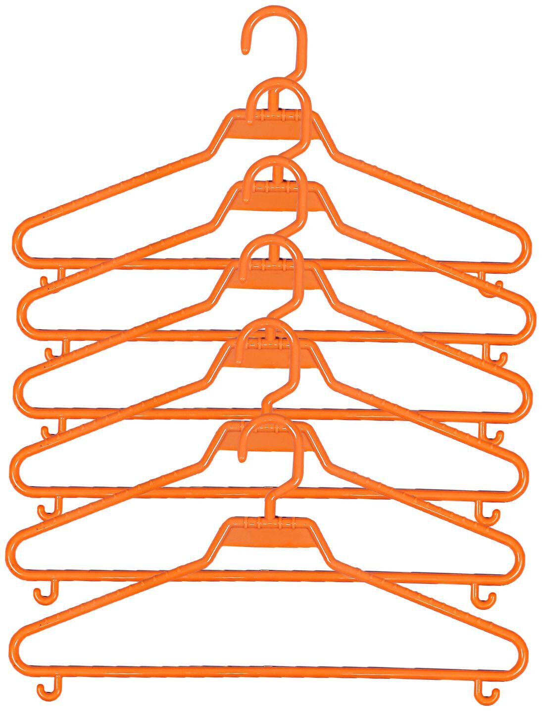 

Kuber Industries Plastic 6 pcs Hanger Set for wardrobe (Orange) CTHH10918
