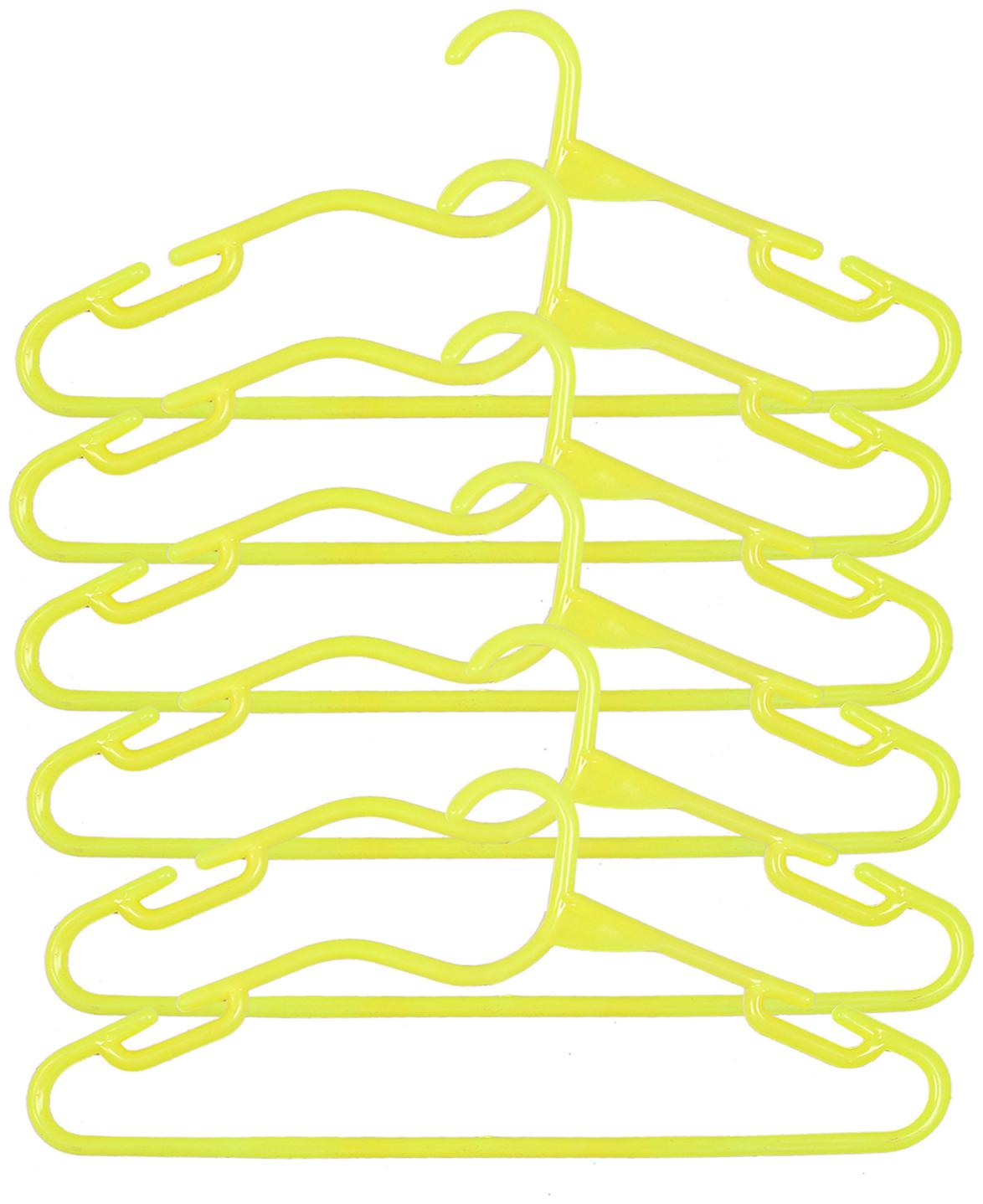 

Kuber Industries Plastic 6 pcs Hanger Set for wardrobe (Yellow) CTHH19557