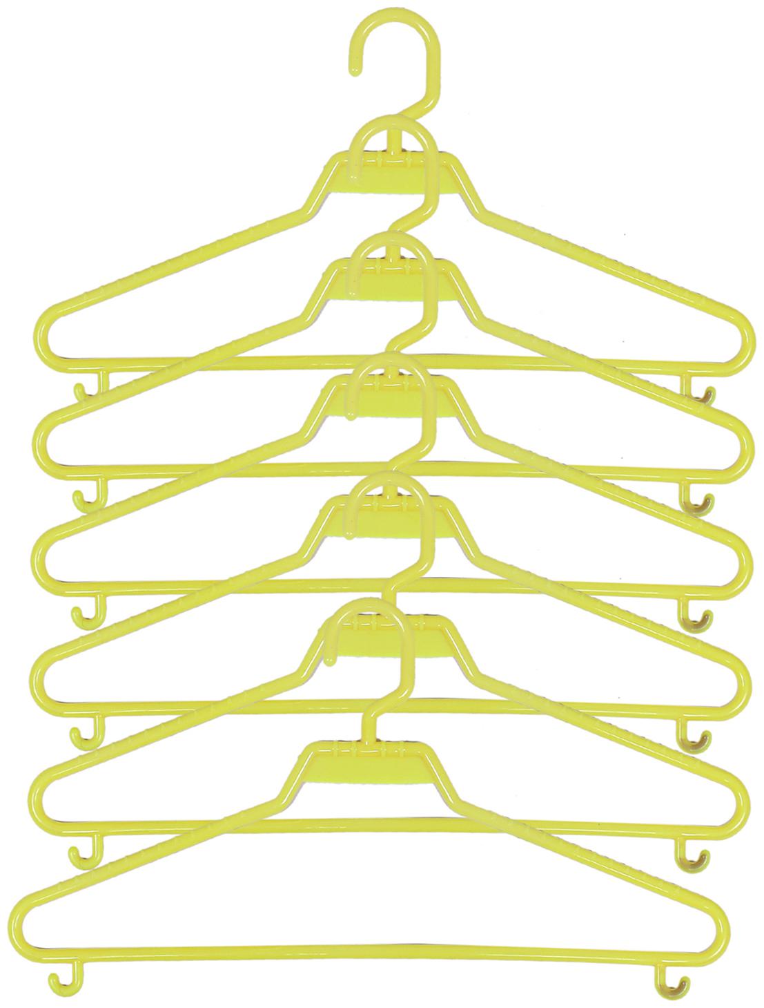 

Kuber Industries Plastic 6 pcs Hanger Set for wardrobe (Yellow) CTHH10915