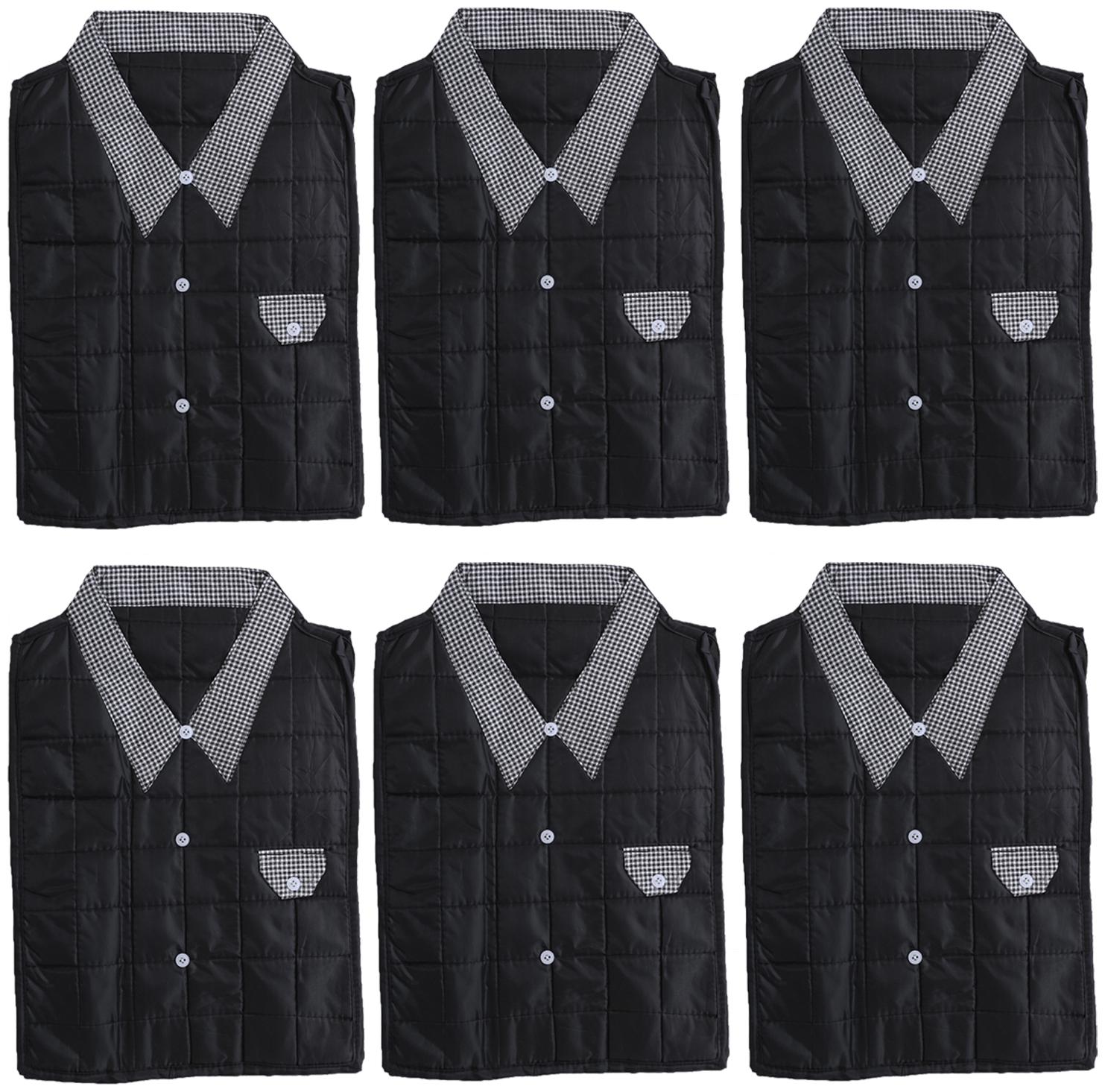 

Kuber Industries 6 pcs Parachute Shirt Cover (Black)- CTHH10502