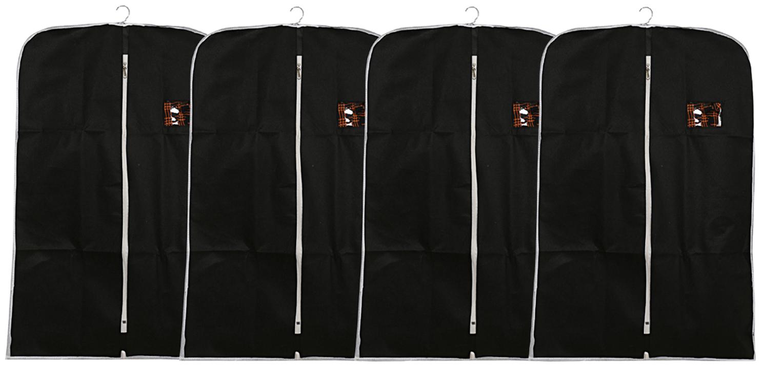 

Kuber Industries 4 pcs Non Woven Coat Blazer Cover (Black) CTHH10107