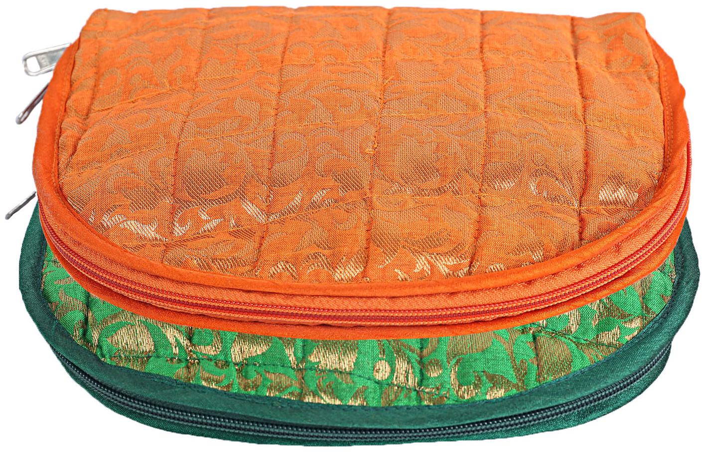 

Kuber Industries Cotton 2 pcs Jewellery Kit (Orange Green) - CTHH18849
