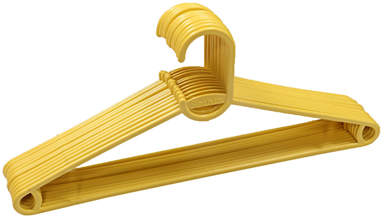 

Kuber Industries Plastic 6 pcs Hanger Set for wardrobe (Yellow) CTHH11030