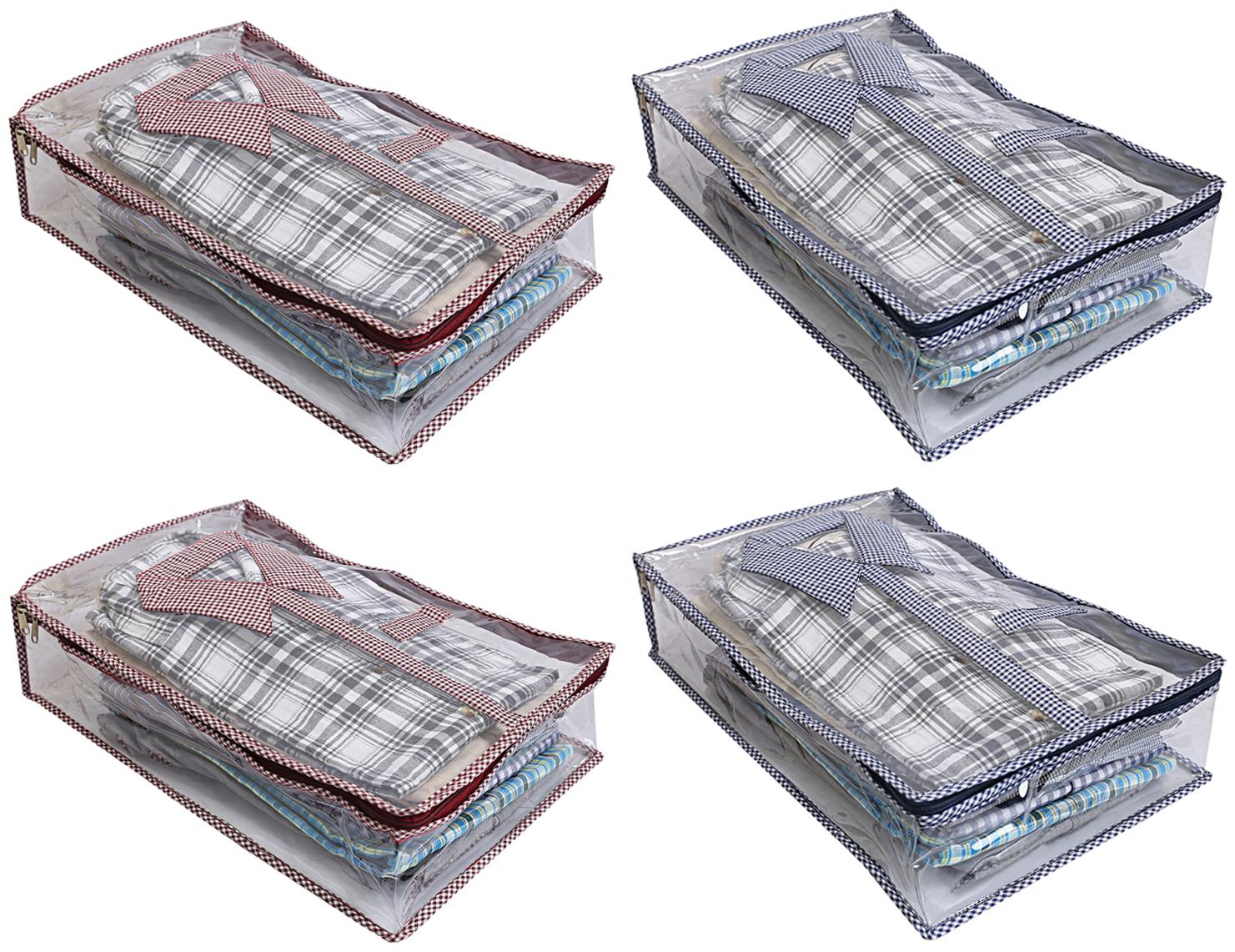 

Kuber Industries 4 pcs PVC Shirt Cover (Blue Maroon) - CTHH18807