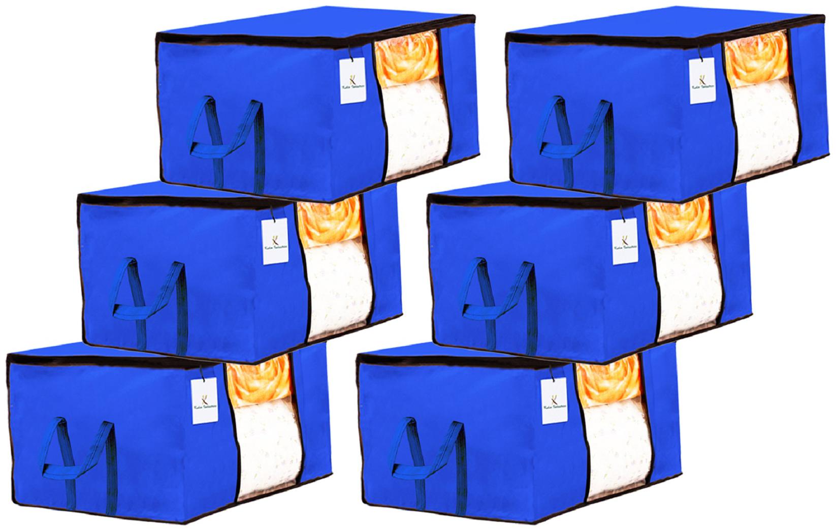 

Kuber Industries Underbed Storage Bag Storage Organiser Blanket Cover Set of 6 - Royal Blue Extra Large Size CTHH14208