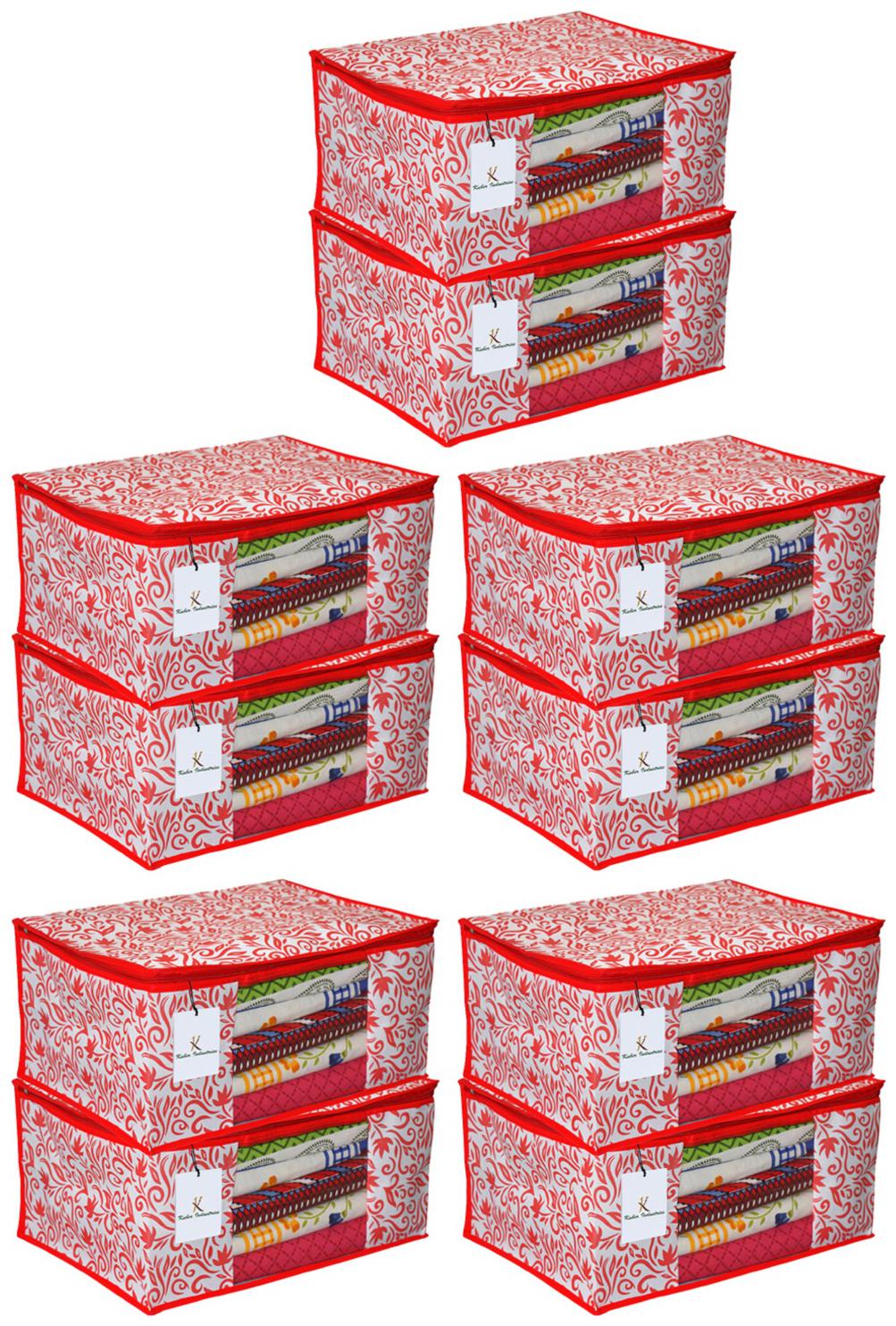 

Kuber Industries 10 pcs Non-Woven Extra Large Saree Cover (Red)- CTHH11561