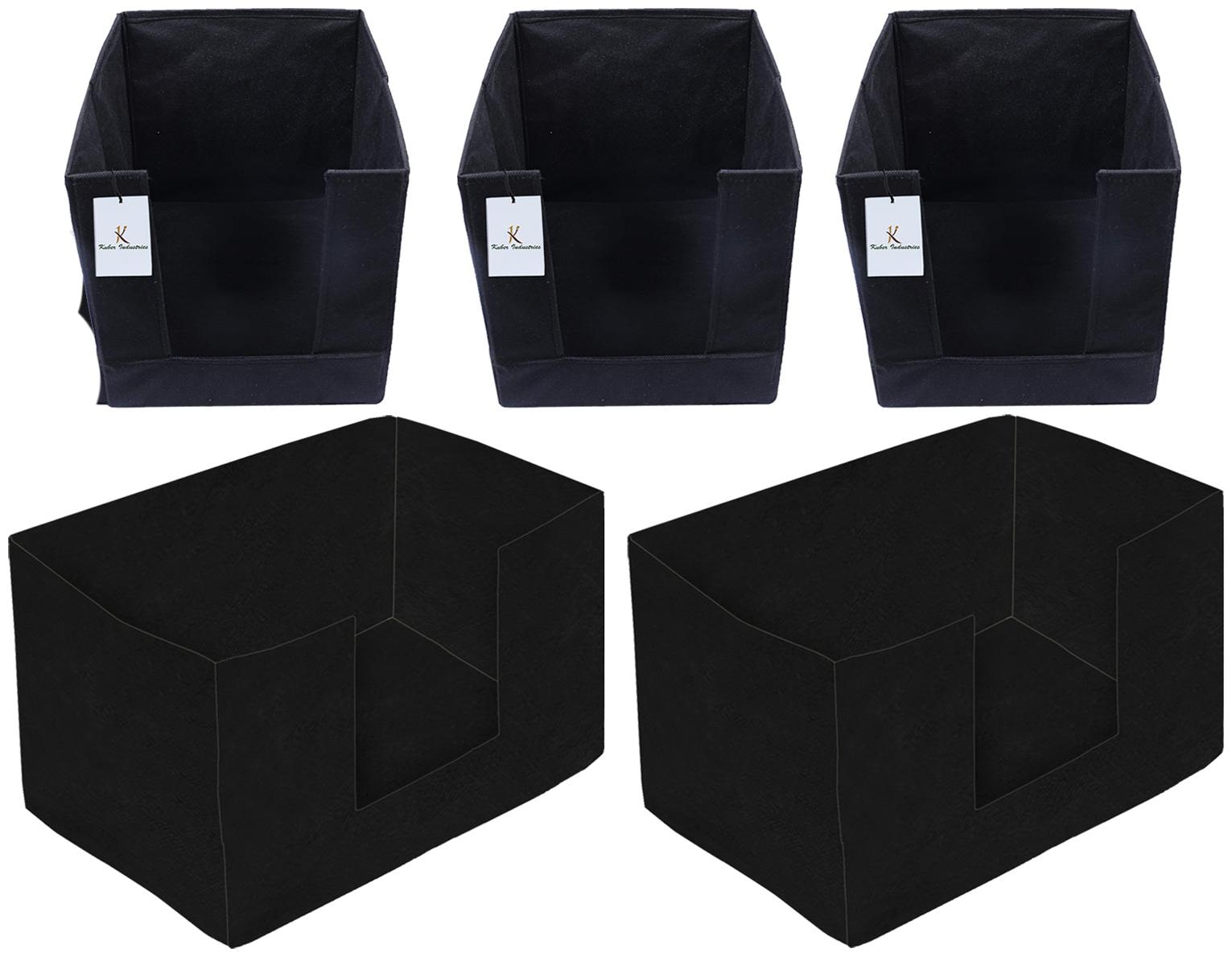 

Kuber Industries Non Woven 3 pc Shirt Stacker And 2 pc Foldable Rectangle Cloth Saree Stacker Cloth Wardrobe Organizer Wardrobe Organizer (Black) - CTHH17654