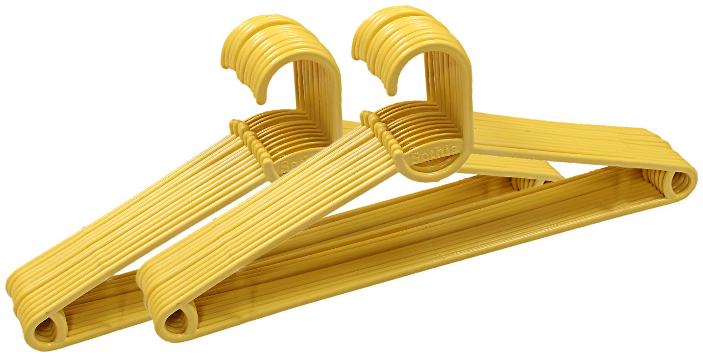 

Kuber Industries Plastic 12 pcs Hanger Set for wardrobe (Yellow) CTHH19602