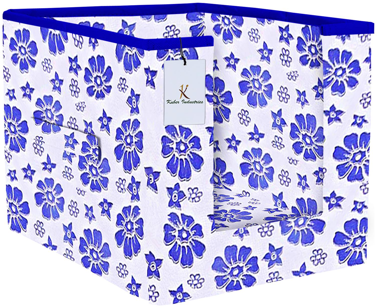 

Kuber Industries Flower Printed Non Woven Shirt Stacker Cloth Organizer For Storage (Royal Blue) - CTHH18334