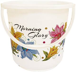 Buy Kuber Industries Floral Print Unbreakable Strong Plastic Bathroom Bucket 16 Ltr White Cthh22564 Online At Low Prices In India Paytmmall Com