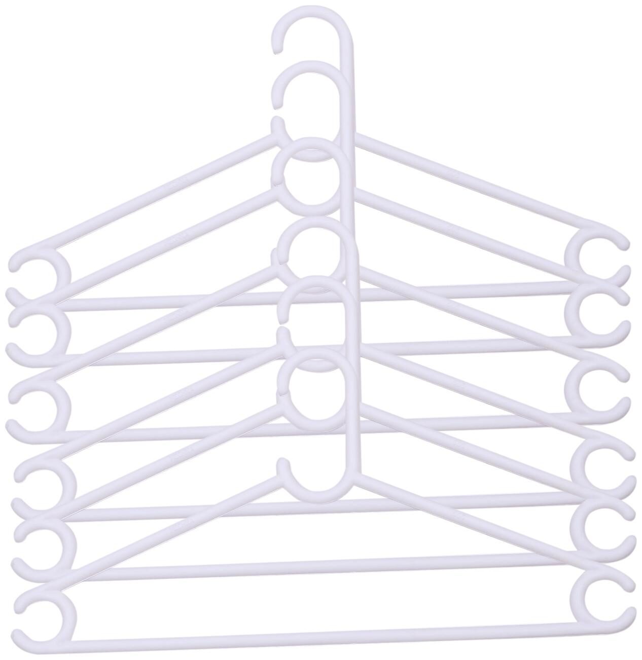 

Kuber Industries Plastic 6 pcs Hanger Set for Wardrobe (White) - CTHH21460