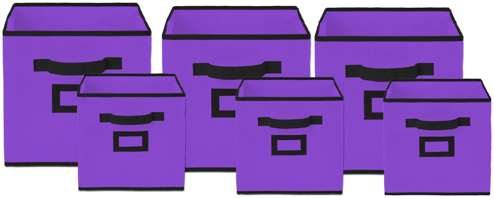 

Kuber Industries Non Woven 6 pcs Small Large Foldable Storage Organiser Cubes Boxes (Purple) - CTHH17075