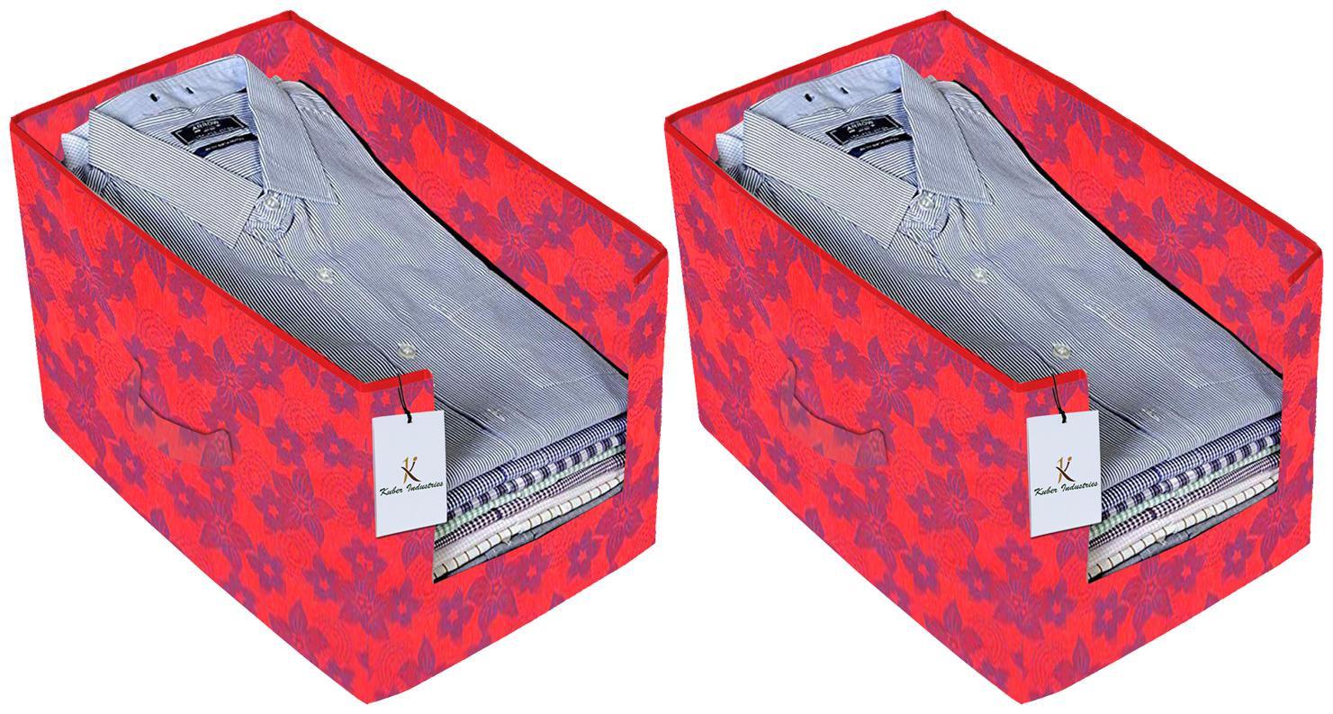 

Kuber Industries Metalic Printed 2 pc Non Woven Shirt Stacker Wardrobe Organizer Set (Red) - CTHH16592