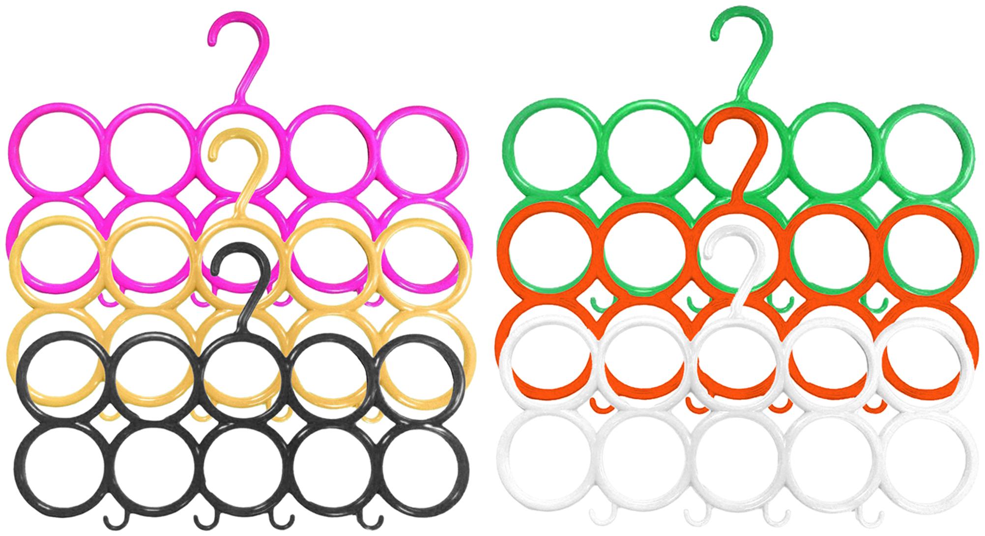 

Kuber Industries 10-Circle Plastic 6 Pieces Ring Hanger for Scarf Shawl Tie Belt Closet Accessory Wardrobe Organizer (MultiColor) - CTHH14530