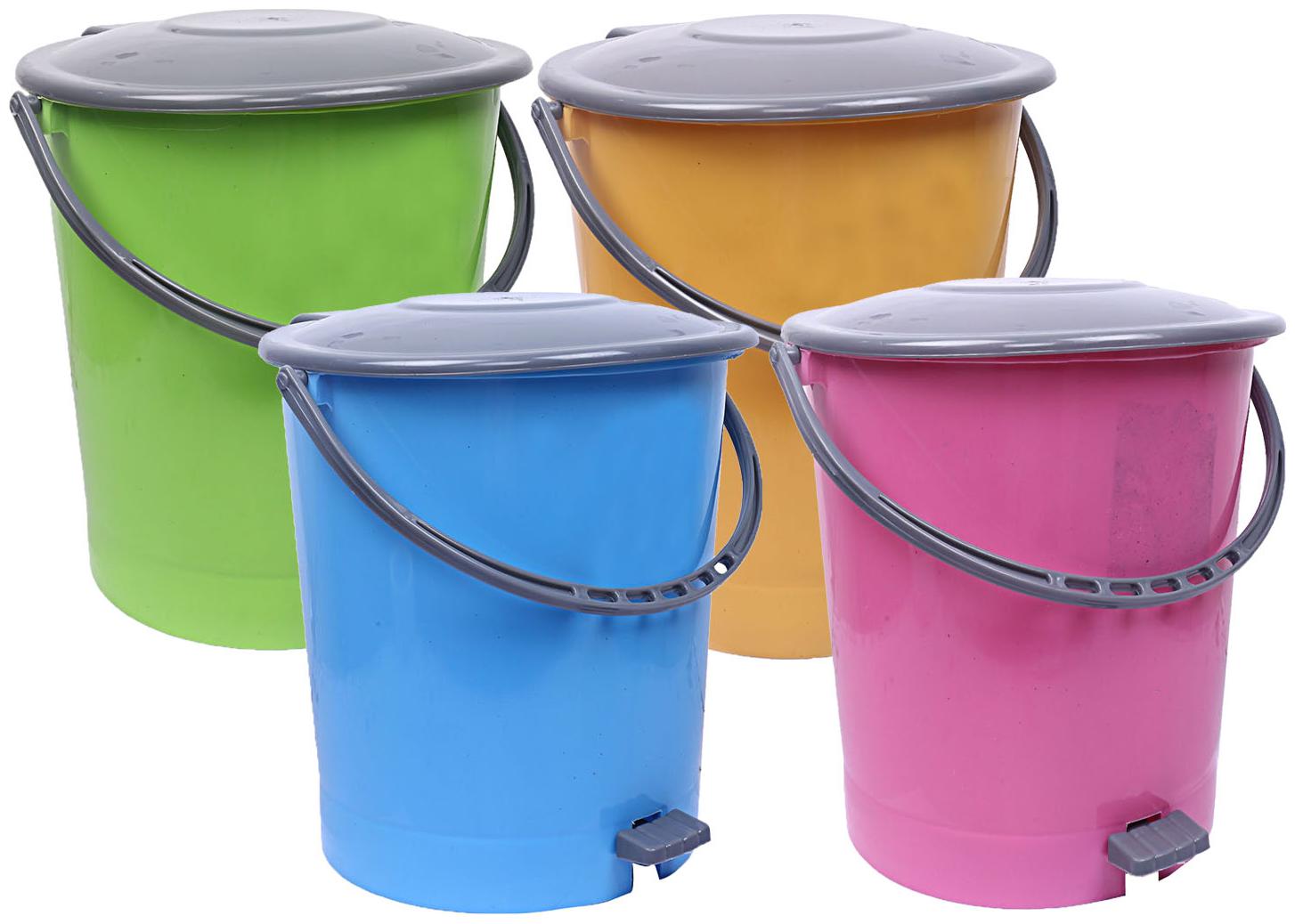 

Kuber Industries Plastic 4 pcs Dustbin Garbage Bin with Handle 10 L( Blue Yellow Green Pink) - CTHH13402