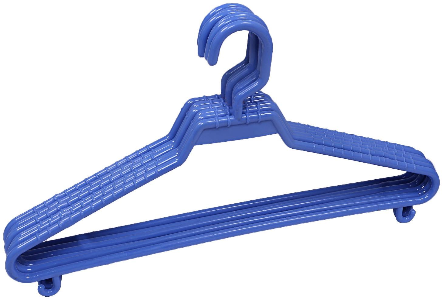 

Kuber Industries Plastic 6 pcs Hanger Set for wardrobe (Blue) CTHH19496