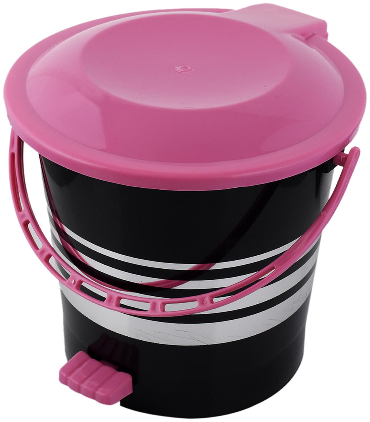 

Kuber Industries Plastic Dustbin Garbage Bin with Handle 10 L (Pink) - CTHH17394