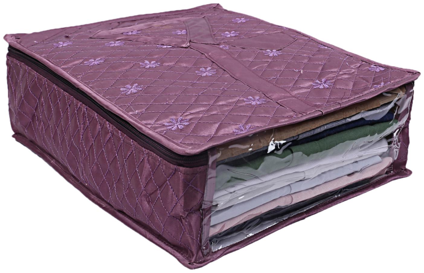 

Kuber Industries 3 Layered Quilted Satin Shirt Cover (Purple) - CTHH21475