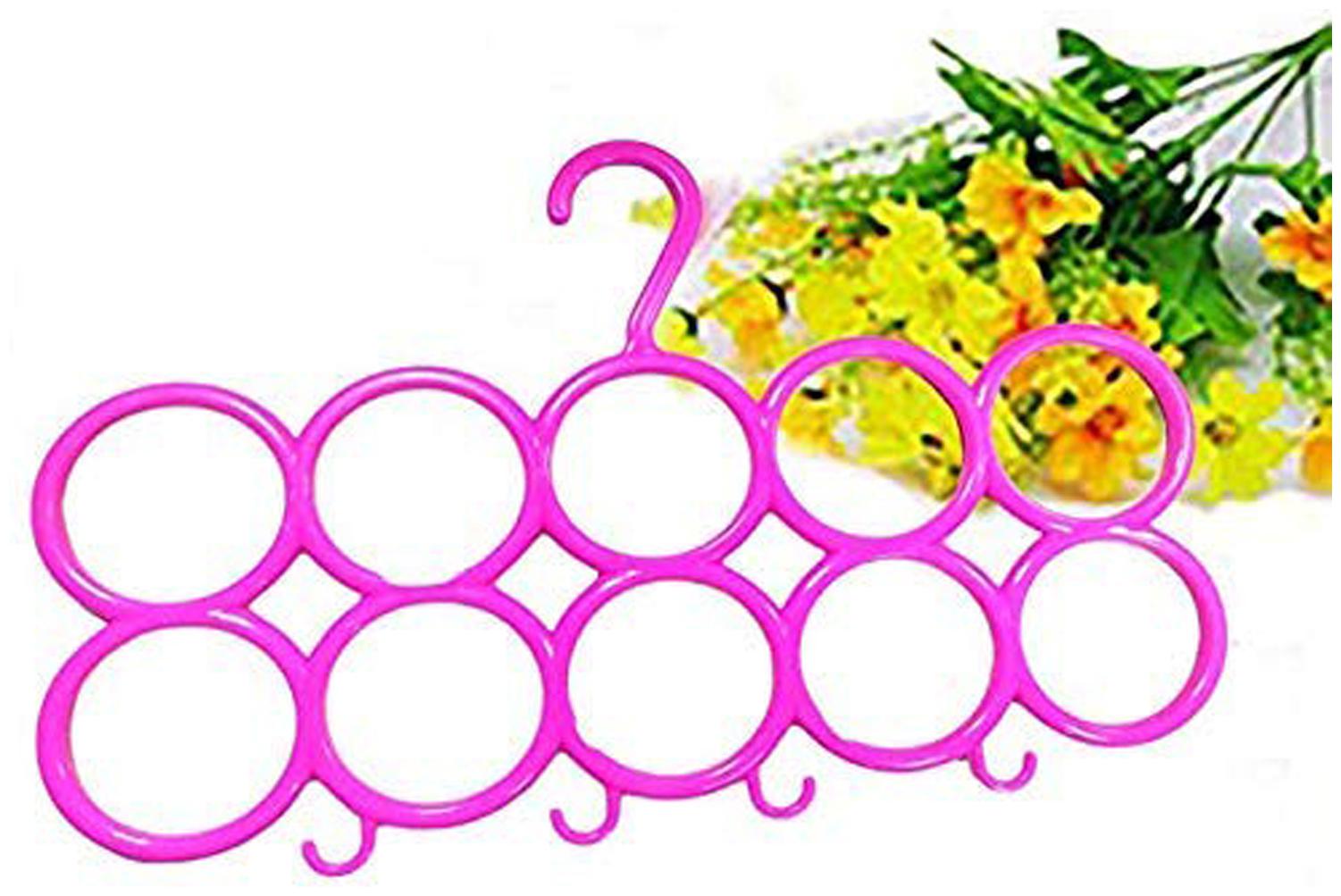 

Kuber Industries 10-Circle Plastic Ring Hanger for Scarf Shawl Tie Belt Closet Accessory Wardrobe Organizer (MultiColor) - CTHH14503