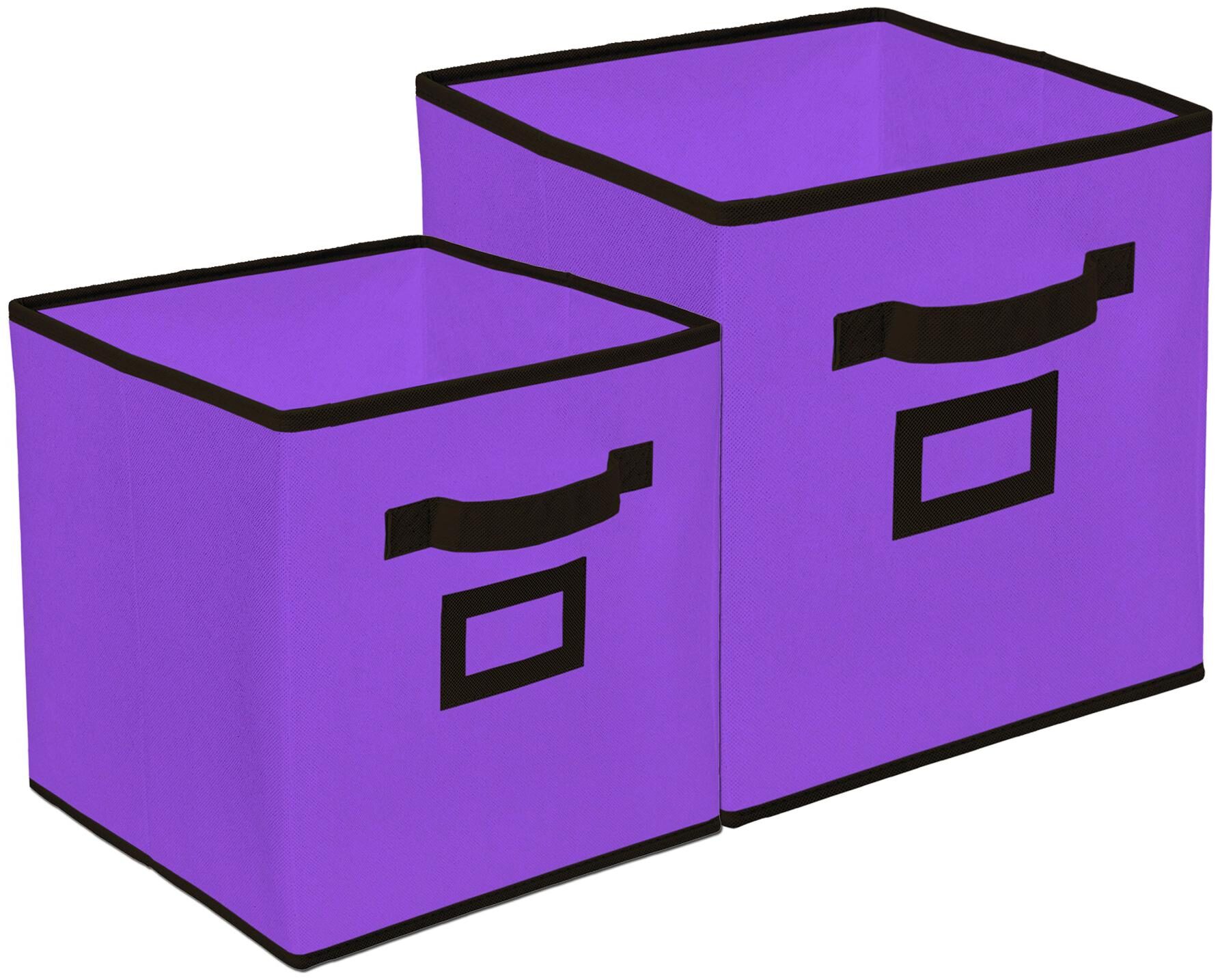 

Kuber Industries Non Woven 2 pcs Small Large Foldable Storage Organiser Cubes Boxes (Purple) - CTHH17025