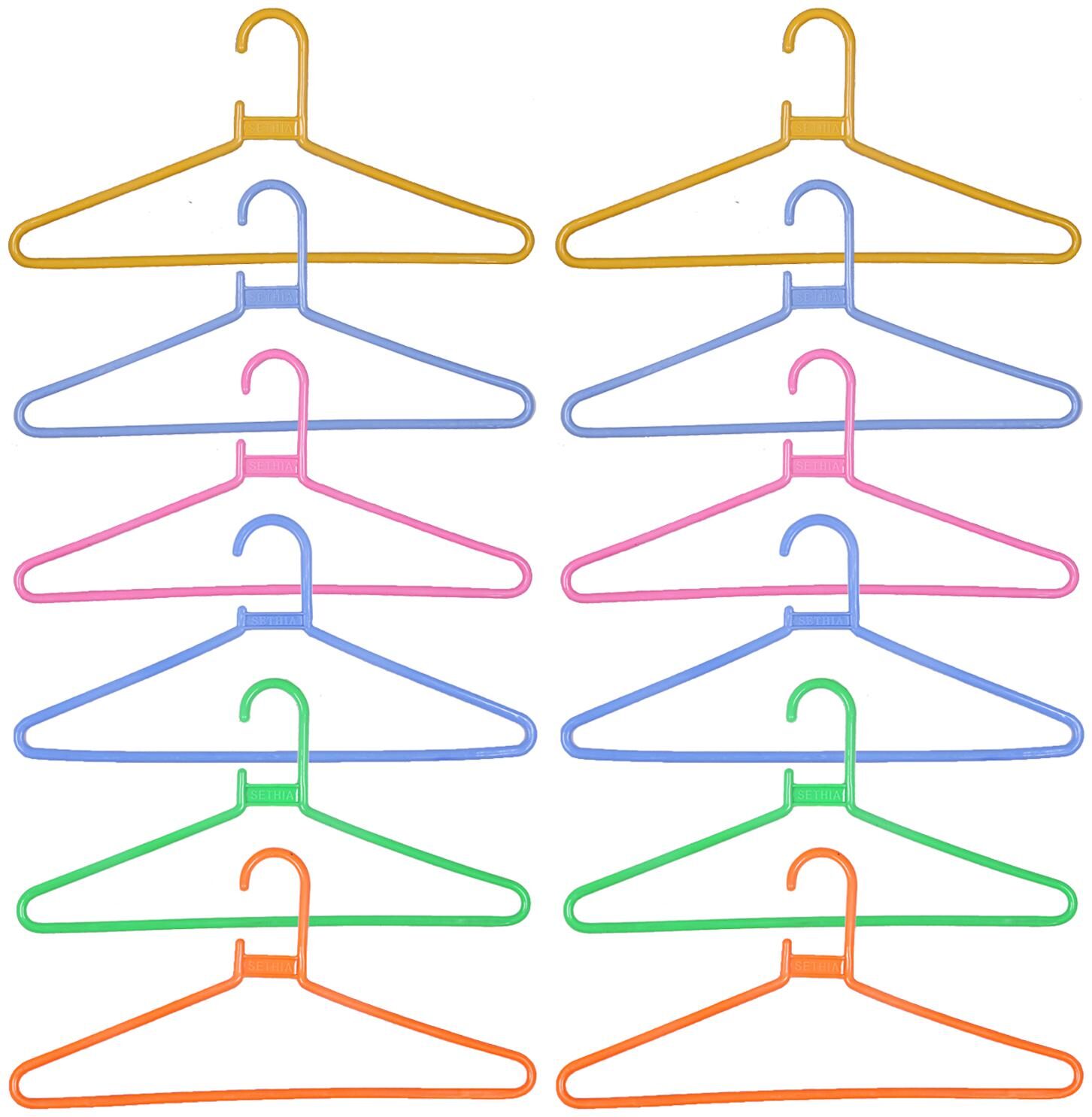 

Kuber Industries Plastic 12 pcs Hanger Set for wardrobe (Multi) CTHH10984