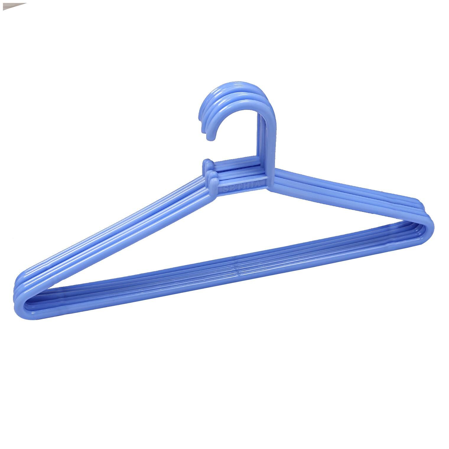 

Kuber Industries Plastic 6 pcs Hanger Set for wardrobe (Blue) CTHH19528