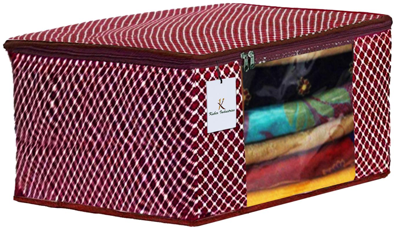 

Kuber Industries Polka Dots 1 pc Cotton 3 Layered Quilted Saree Cover (Maroon) - CTHH14801