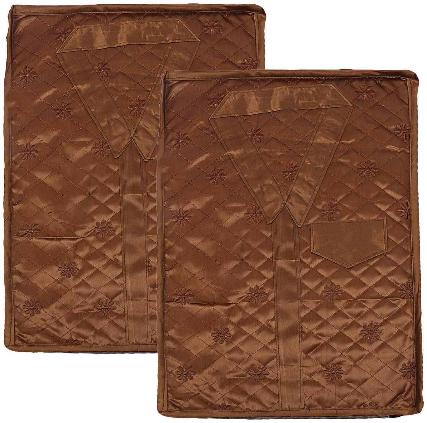 

Kuber Industries 3 Layered Quilted Satin 2 Pieces Shirt Cover (Brown) - CTHH21474