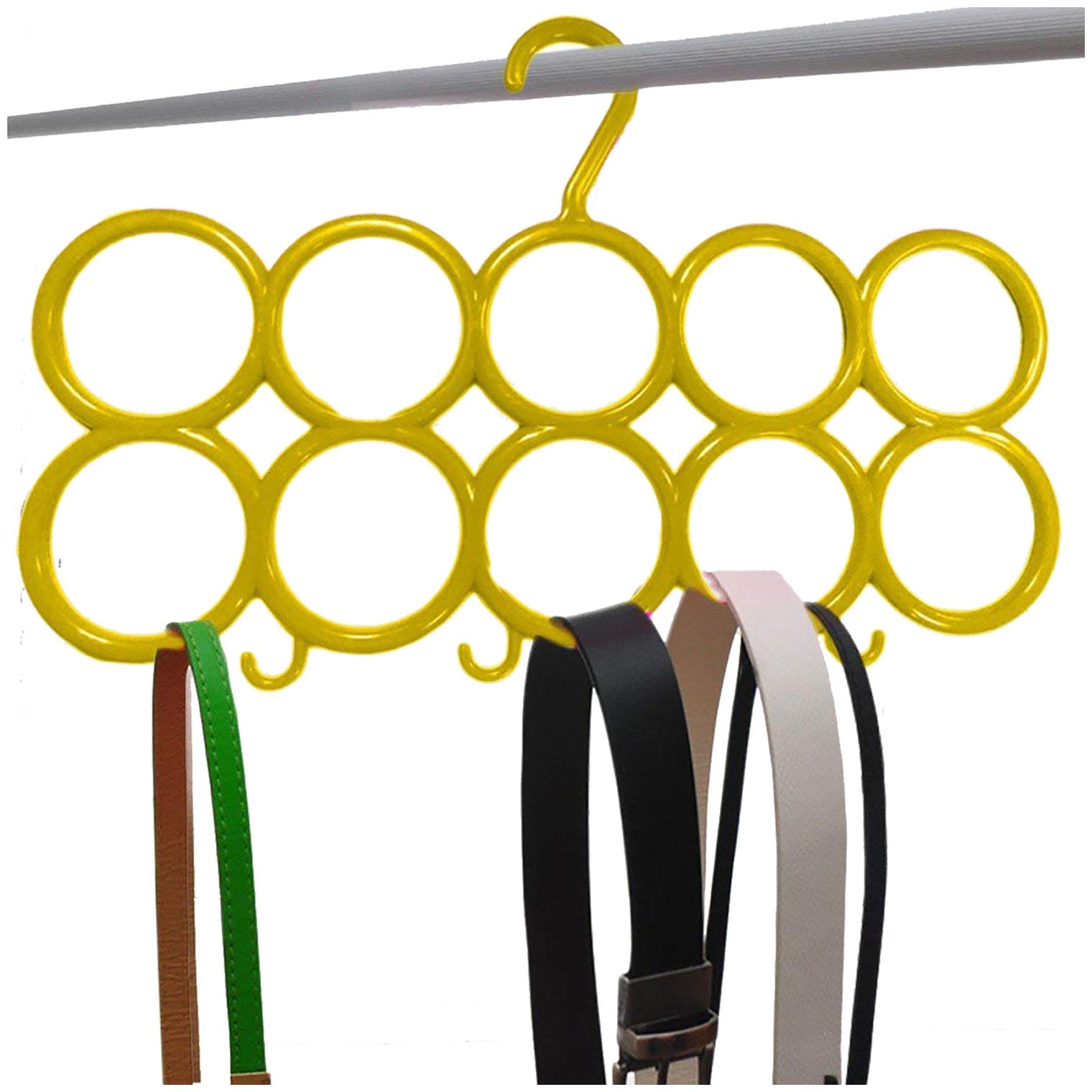 

Kuber Industries 10-Circle Plastic Ring Hanger for Scarf Shawl Tie Belt Closet Accessory Wardrobe Organizer (MultiColor) - CTHH14499