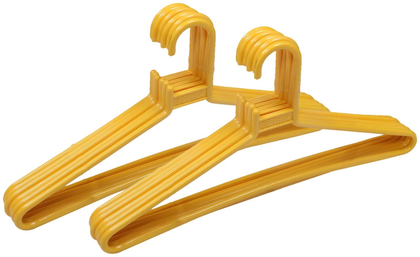 

Kuber Industries Plastic 12 pcs Hanger Set for wardrobe (Yellow) CTHH10969