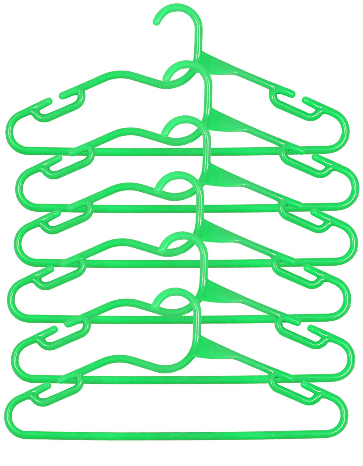 

Kuber Industries Plastic 6 pcs Hanger Set for wardrobe (Green) CTHH19560