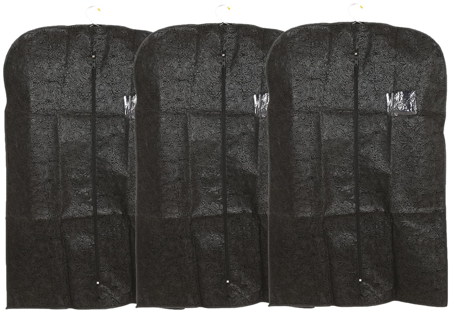 

Kuber Industries 3 pcs Non-Woven Men s Coat Blazer Cover (Black)- CTHH10417