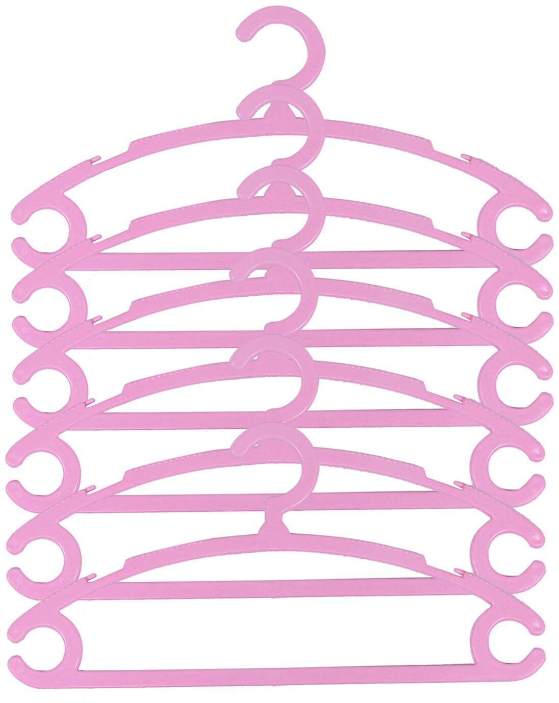 

Kuber Industries Plastic 6 pcs Hanger Set for wardrobe (Light Pink) CTHH10899