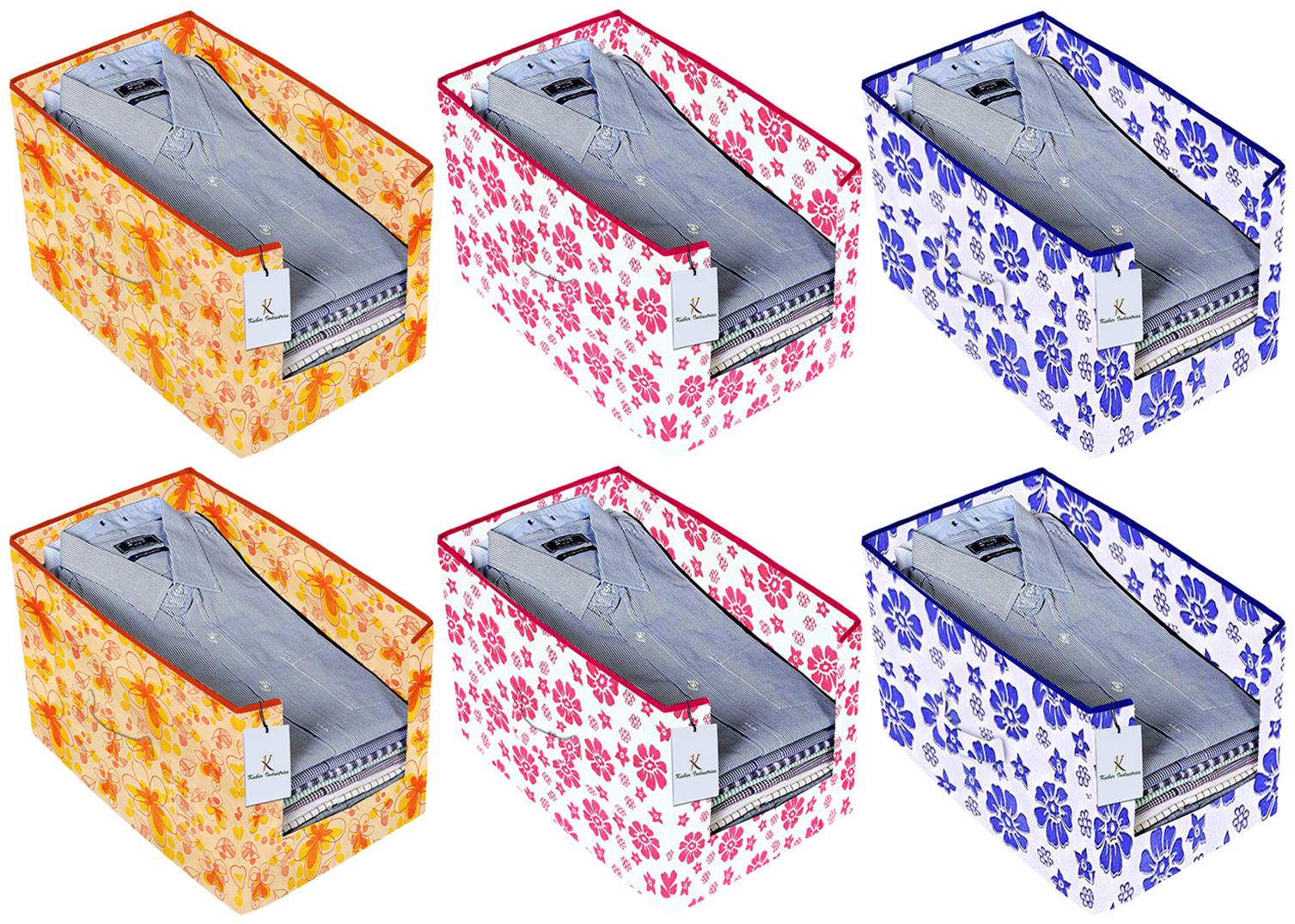 

Kuber Industries Flower Printed 6 pc Non Woven Shirt Stacker Wardrobe Organizer Set (Pink Ivory Red Royal Blue) - CTHH16750