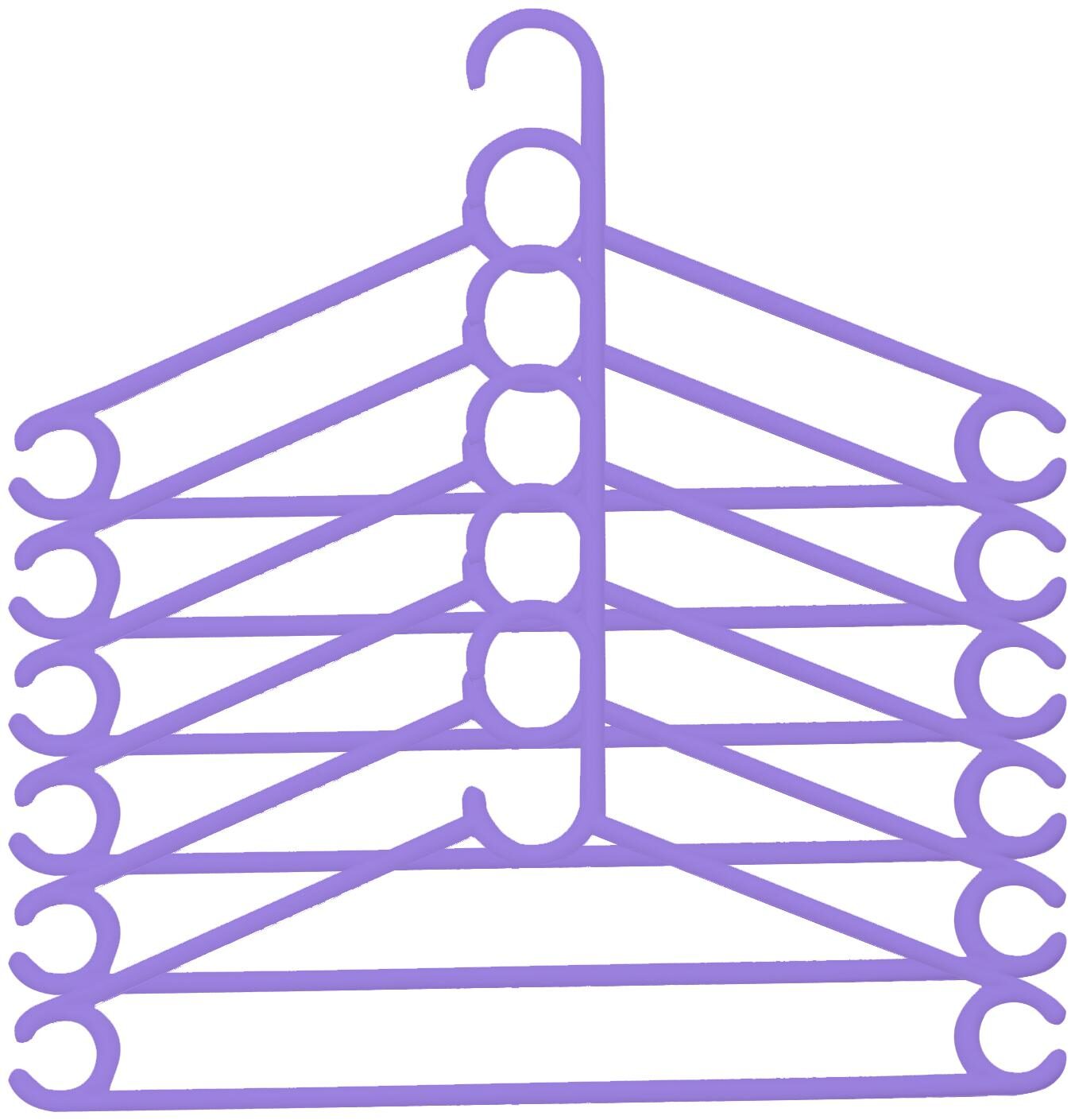 

Kuber Industries Plastic 6 pcs Hanger Set for Wardrobe (Purple)- CTHH12997