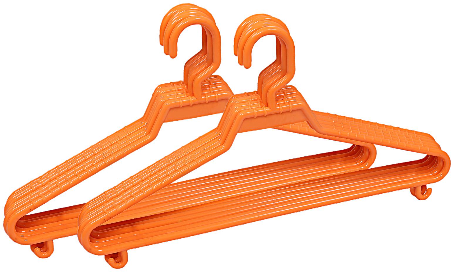 

Kuber Industries Plastic 12 pcs Hanger Set for wardrobe (Orange) CTHH10919