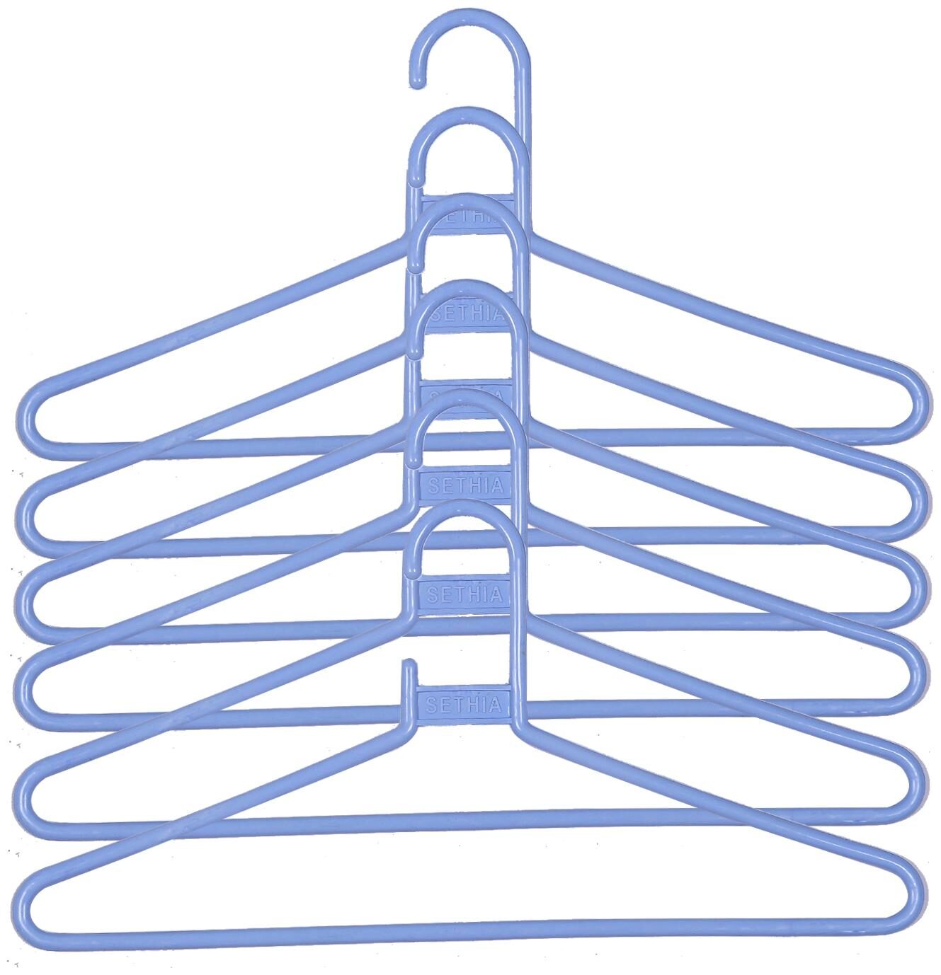 

Kuber Industries Plastic 6 pcs Hanger Set for wardrobe (Purple) CTHH10965