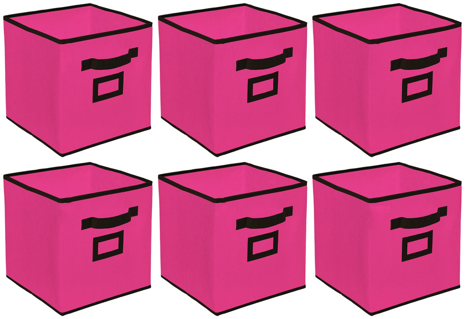

Kuber Industries Non Woven 6 pcs Large Foldable Storage Organiser Cubes Boxes (Pink) - CTHH16957
