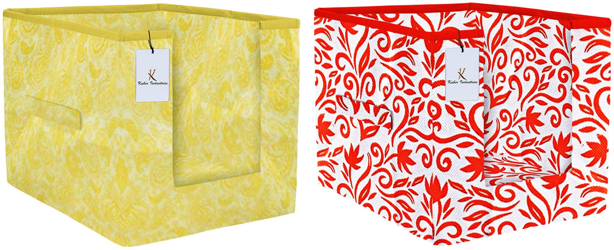 

Kuber Industries Leaf Printed 2 pc Non Woven Shirt Stacker Wardrobe Organizer Set (Red Gold) - CTHH16785